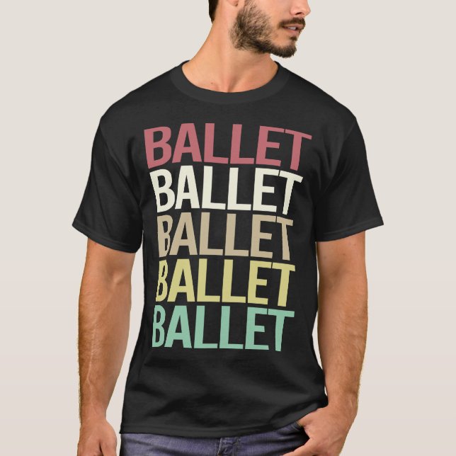 Camiseta Ballet de texto colorido Ballerina (Anverso)