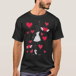 Camiseta Ballet En Pointe Bailando Plie Chasse Jete Hearts 