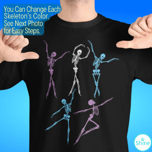 Camiseta Ballet Esbozo de baile espeluznante Halloween