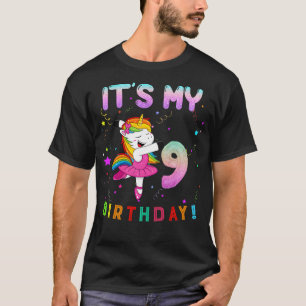 Camiseta Ballet lindo unicornio es mi noveno cumpleaños