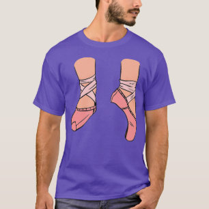 Camiseta Ballet Pink puntal zapatos en la pierna Cita diver