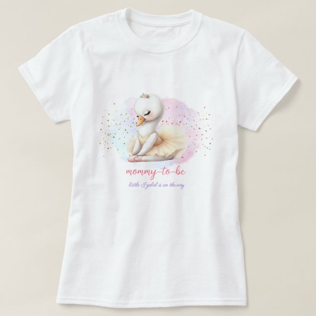 Camiseta Ballet Swan Bebé Chica Ducha Mami-Que-Será (Diseño del anverso)