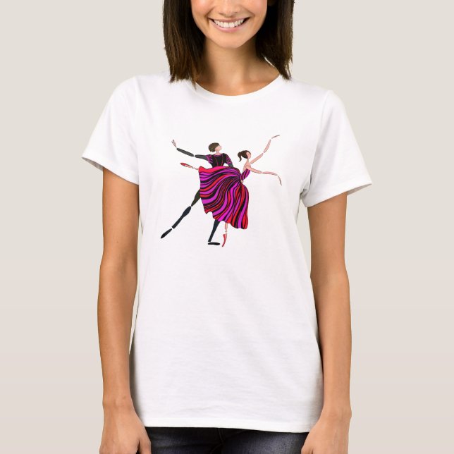 CAMISETA BALLET T-SHIRT, BALLET DANCING COUPLE, ROMANTIC (Anverso)