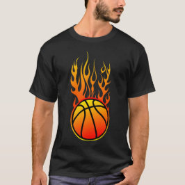 Camiseta ballon basketball flamme feu flame logo 3110_A