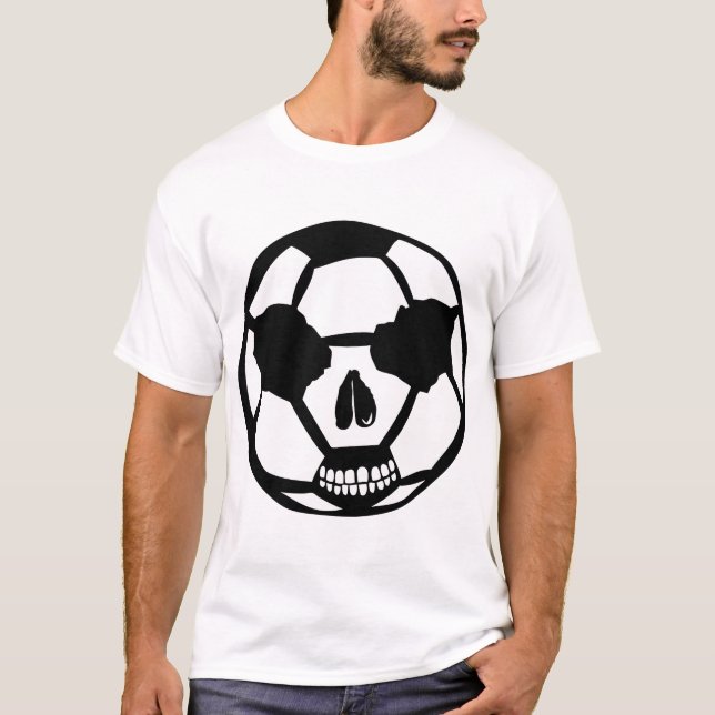 Camiseta ballon foot tete de mort skull football soccer (Anverso)