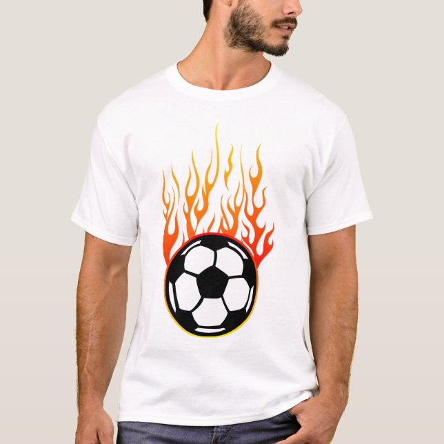 Camiseta ballon football flamme feu flame logo 3110_A (Anverso)