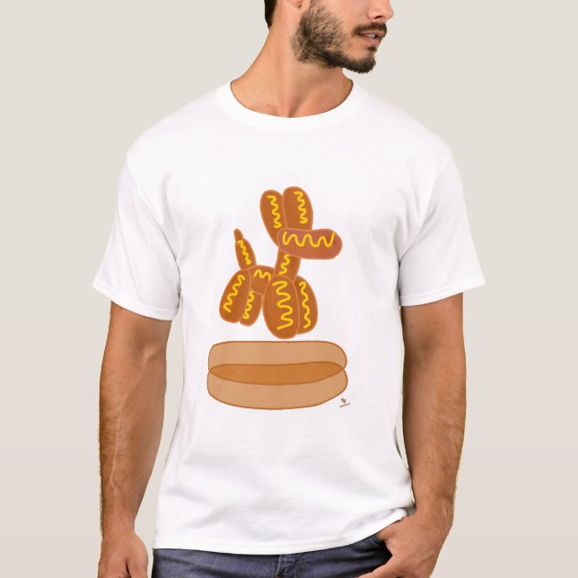 Camiseta Balloon Hot Dog Funny Cartoon Art (Anverso)