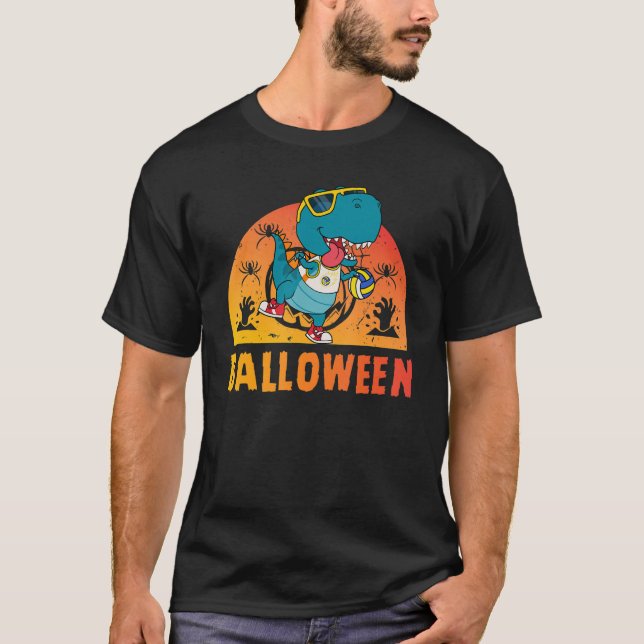 Camiseta Balloween Dinosaur Softball Béisbol Halloween (Anverso)