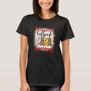 Camiseta Ballpark Mama Ball Happy Mother's Day Leopard Blea