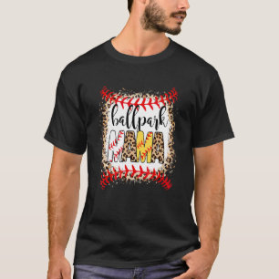 Camiseta Ballpark Mama Ball Happy Mother's Day Leopard Blea