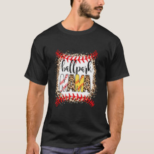 Camiseta Ballpark Mama Ball Happy Mother's Day Leopard Blea