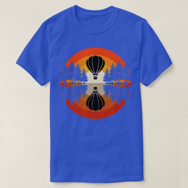 Camiseta Balón de aire caliente Bosque Sunset Balooning Air (Diseño del anverso)