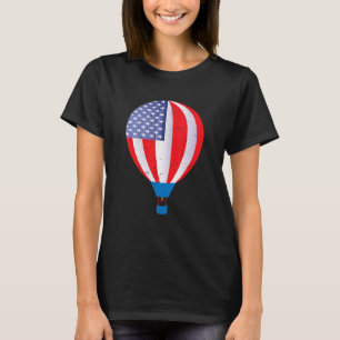 Camiseta Balón de aire caliente con bandera estadounidense 