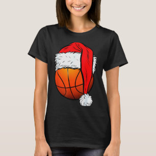 Camiseta Balón de Baloncesto de Navidad Sombrero de Santa N