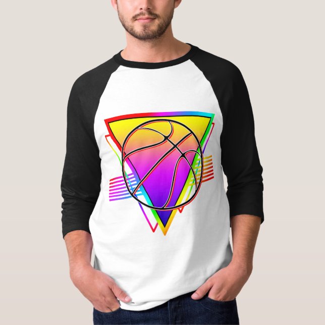 Camiseta Balón de Baloncesto Retro Moderno (Anverso)