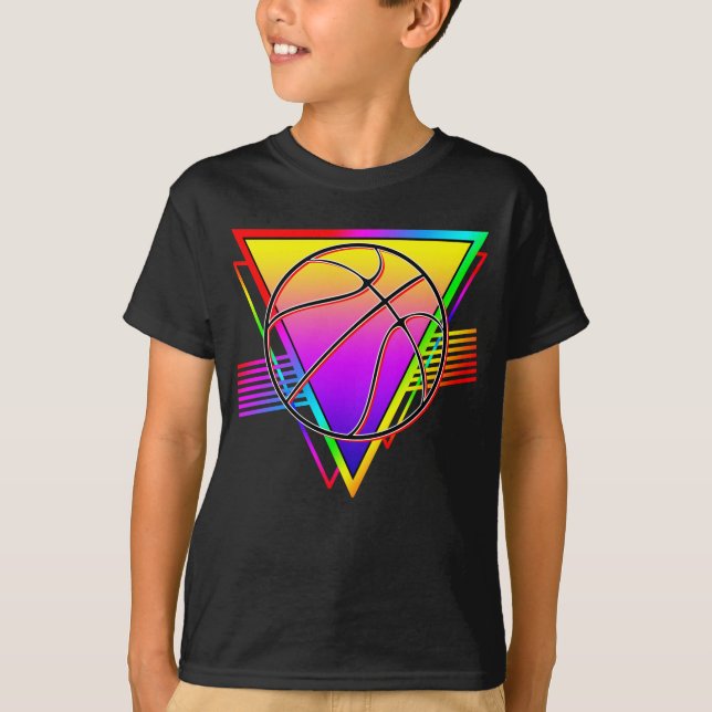 Camiseta Balón de Baloncesto Retro Moderno (Anverso)