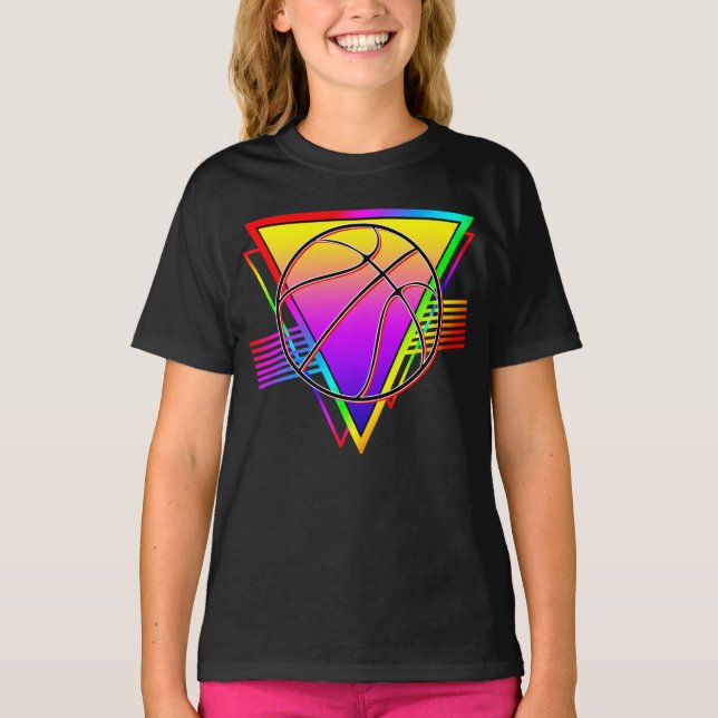 Camiseta Balón de Baloncesto Retro Moderno (Anverso)