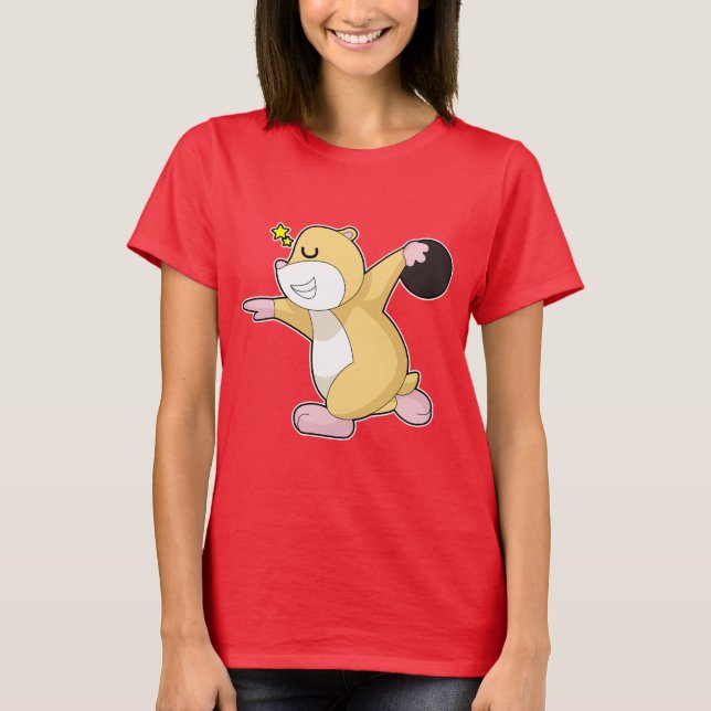 Camiseta Balón de bolos de Hamster (Anverso)