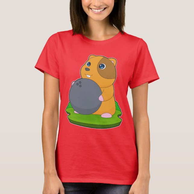 Camiseta Balón de bolos de Hamster (Anverso)