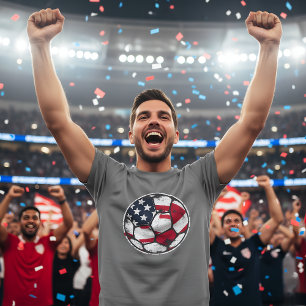 Camiseta Balón de Fútbol con Bandera de EE. UU. Patriótico