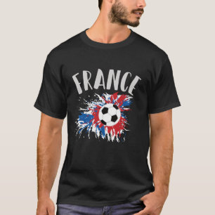 Camiseta Balón de fútbol con bandera grunge de Francia
