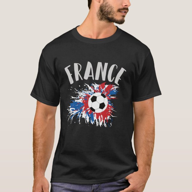Camiseta Balón de fútbol con bandera grunge de Francia (Anverso)