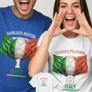 Camiseta Balón de fútbol con bandera nacional de Italia pat