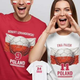 Camiseta Balón de fútbol con bandera nacional de Polonia