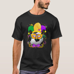 Camiseta Balón de fútbol con el Gorra Jester Mardi Gras Fat