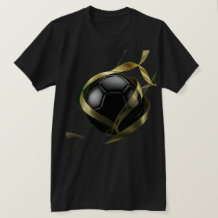Camiseta Balón de fútbol con remolinos dorados alrededor