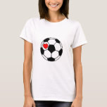 Camiseta Balón de fútbol (corazón rojo)<br><div class="desc">Balón de fútbol (corazón rojo)</div>