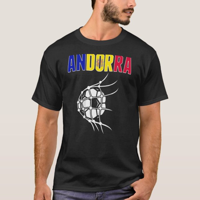 Camiseta Balón De Fútbol De Andorra En Red Apoya El Fútbol  (Anverso)