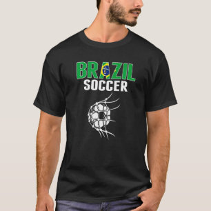 Camiseta Balón De Fútbol De Brasil En La Red Aficionados A