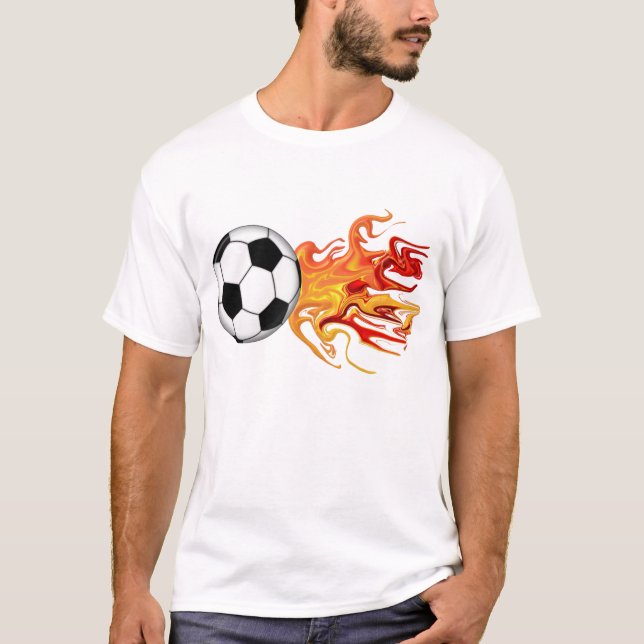 Camiseta Balón de fútbol de fuego (Anverso)