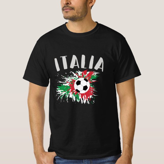 Camiseta Balón de fútbol de Italia con bandera desgastada (Anverso)