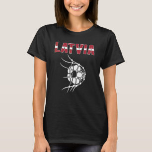Camiseta Balón de fútbol de Letonia en la red Meta Apoyo al