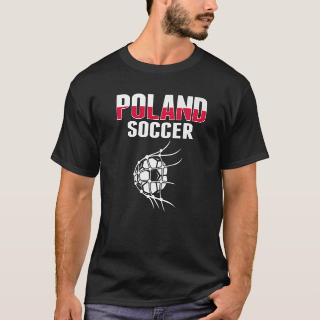 Camiseta Balón De Fútbol De Polonia En Su Objetivo Neto (Anverso)