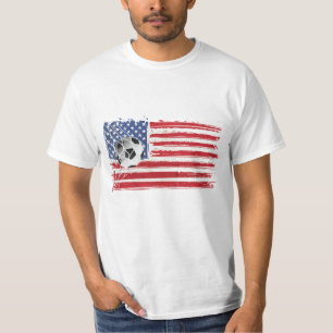 Camiseta Balón De Fútbol En La Bandera De Estados Unidos