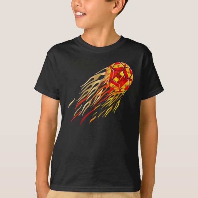 Camiseta Balón de fútbol español de los amantes del futbol (Anverso)