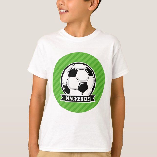 Camiseta Balón de fútbol; franjas verdes (Anverso)