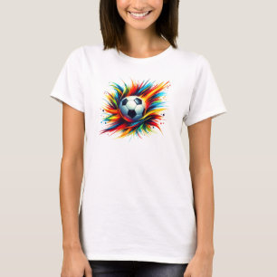Camiseta Balón de fútbol futurista abstracto