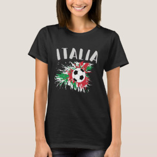Camiseta Balón de Fútbol Grunge Bandera de Italia