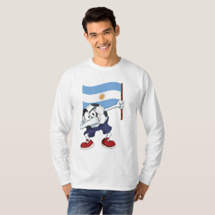 Camiseta Balón de fútbol haciendo dab con bandera de Argent