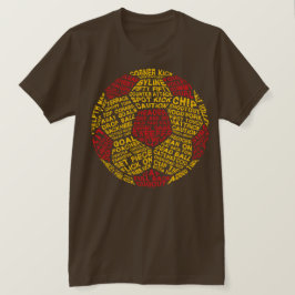 Camiseta Balón de fútbol Palabra Tipografía de arte