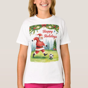 Camiseta Balón de fútbol para Navidades con Santa Claus