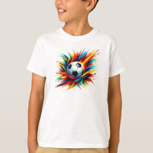 Camiseta Balón de fútbol Splash Futurista Abstracto
