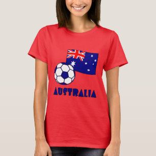 Camiseta Balón de fútbol y bandera de Australia azul 