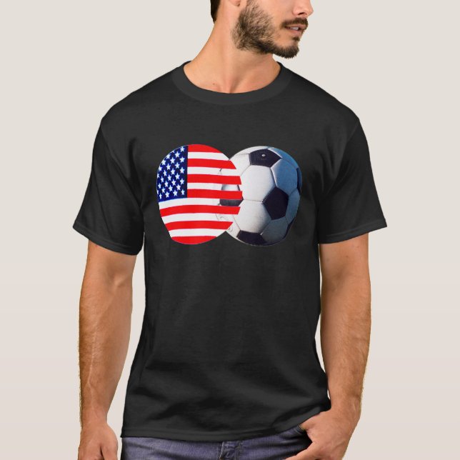 Camiseta Balón de fútbol y bandera de Estados Unidos el Zaz (Anverso)