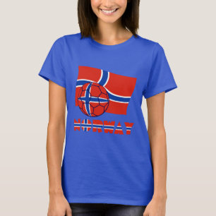 Camiseta Balón de fútbol y bandera noruega
