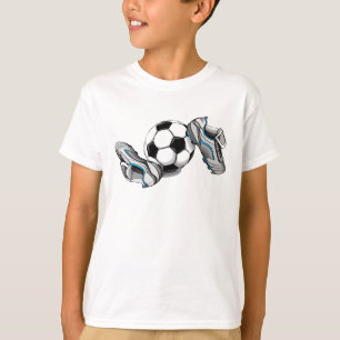 Camiseta Balón de fútbol y zapatos para niños